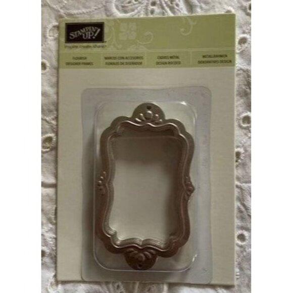 Stampin Up! Designer Frames Embossing Folder Die Cut Set Metal 2.93" x 1.34" - Picture 5 of 10